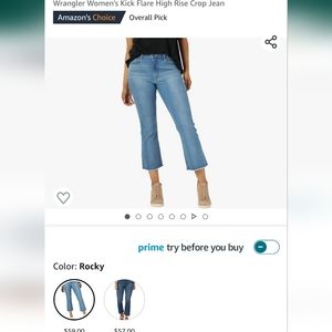 Womens wrangler kick flare hogh rise crop jeans